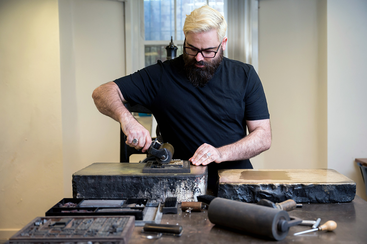 Linocut printing
